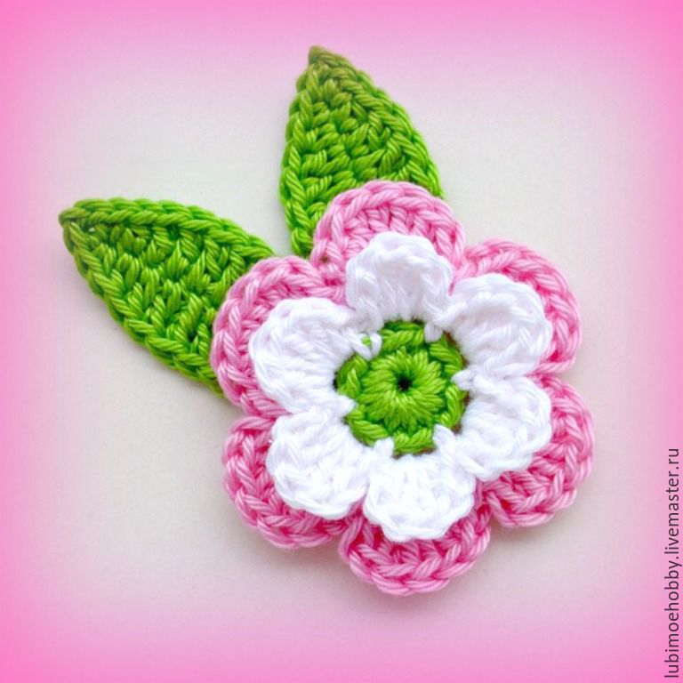 Apliques de flores a crochet patrones