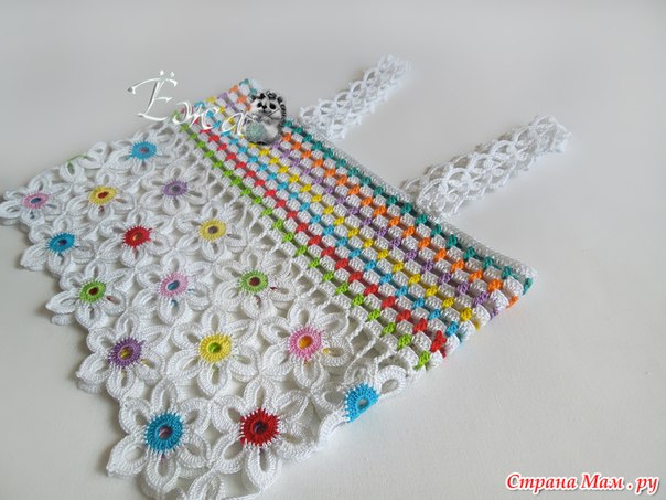 conjunto niña hecho a crochet con flores patrones07