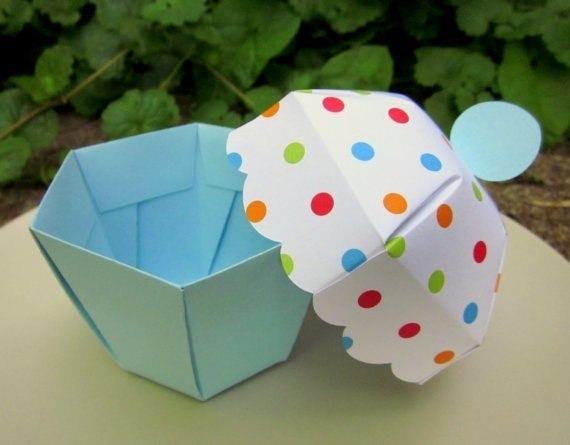 Molde para hacer cajas con forma de cup cake (2)