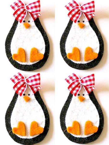 Patrones de pinguinos navideños con fieltro03