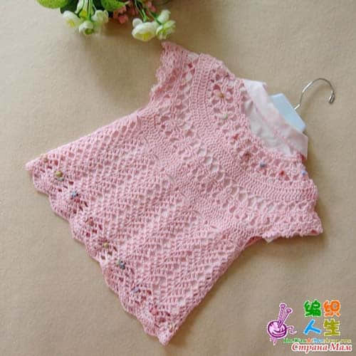 Patron gratis bolero tejido a crochet para niñas02