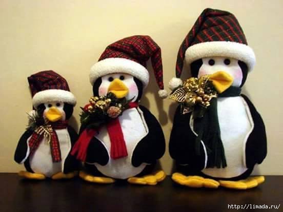 Como hacer pinguinos navideños de fieltro06