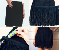 Como transformar una falda lisa en una con flecos sin costuras