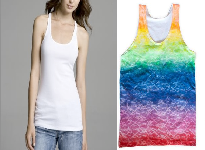 Como crear diseños coloridos a camisetas con encaje1