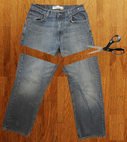 Como hacer un overol de short con unos jeans viejos pasó a paso3