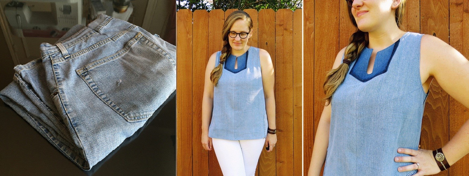 Como hacer blusas modelo túnica con jeans reciclados ¡Perfecta para el verano!1